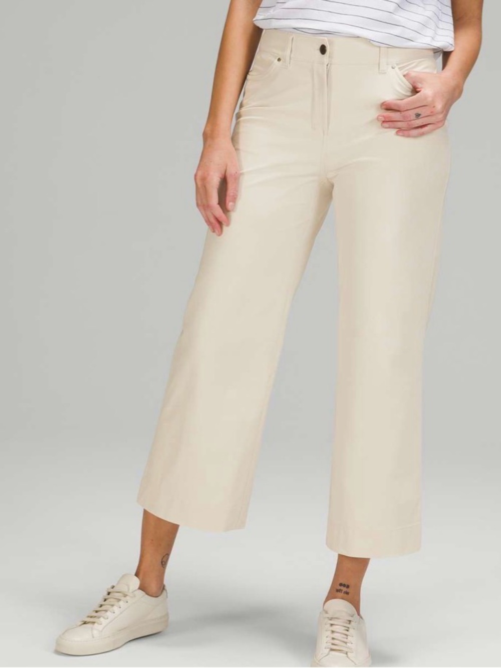 Lululemon City Sleek 5 Pocket Wide-Leg High Rise 7/8 Length Pant White Opal - Picture 2 of 9
